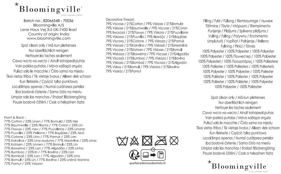 Pernă decorativă din amestec de in 35x50 cm Chun – Bloomingville