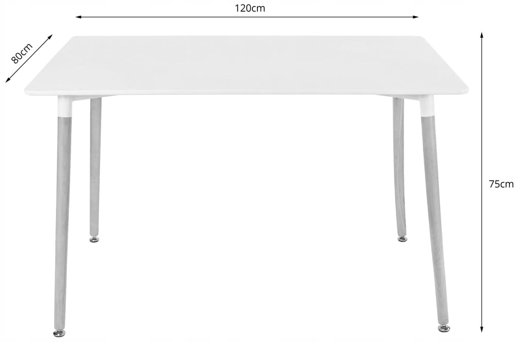 Set de masa 1 + 4, masa ADRIA 120x80 negru + scaune BALI MARK negru