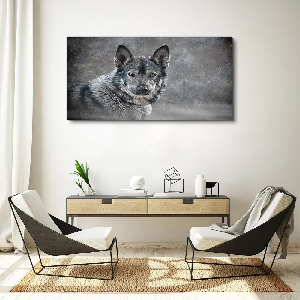 Tablou canvas Zăpadă de iarnă Animal lup Câine