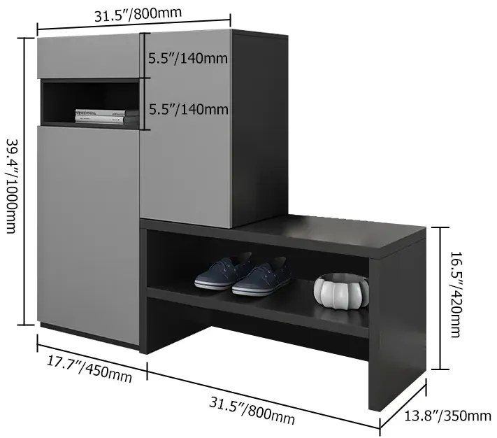 Dulap pentru încălțăminte - culoare: gri în stil găzduiește cupluri DEPRIMO 37339 by Deprimo