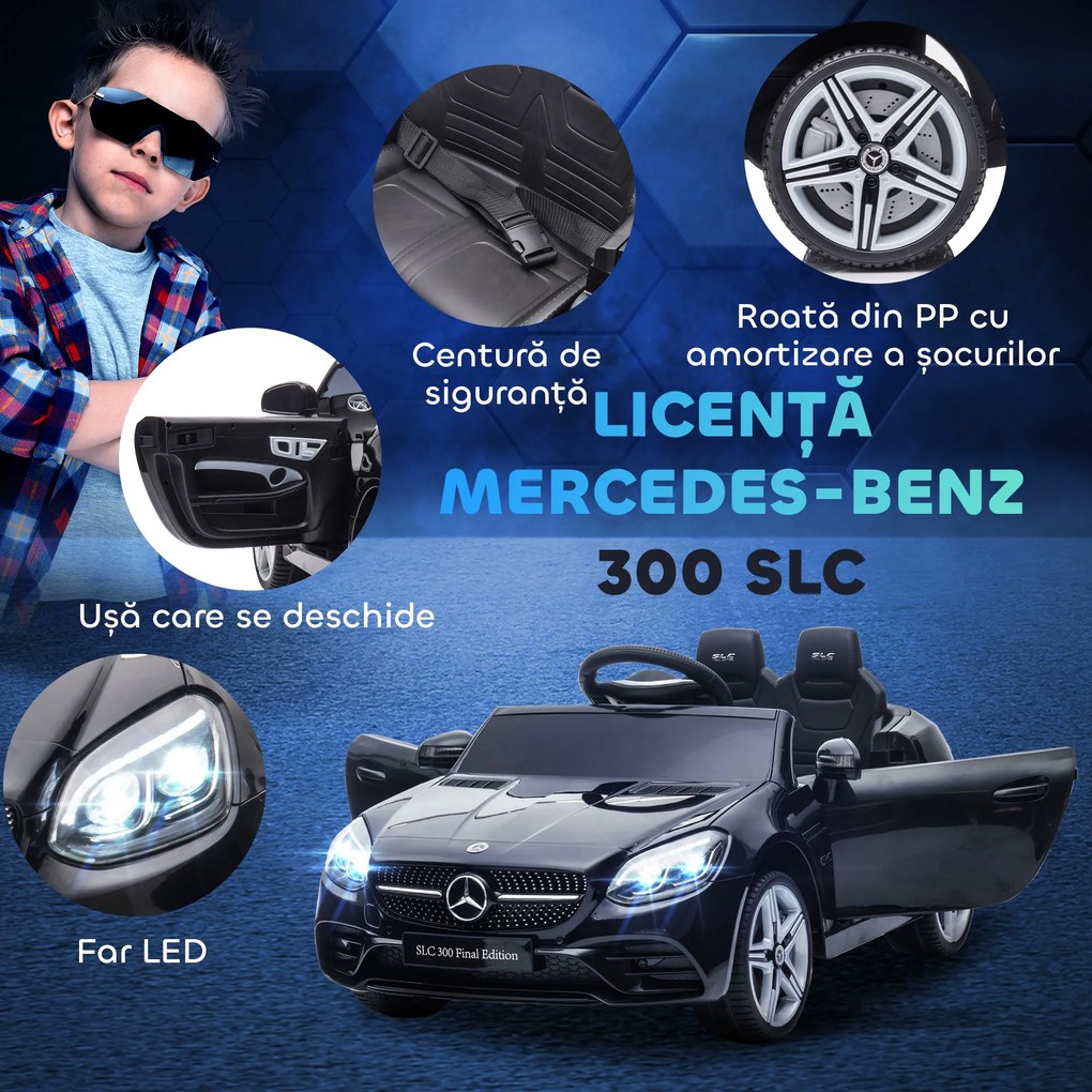 AIYAPLAY Mașină Electrică pentru Copii 3-6 Ani cu 2 Motoare, Telecomandă și Design Sportiv, Dimensiuni 107x62,5x44 cm, Negru | Aosom Romania