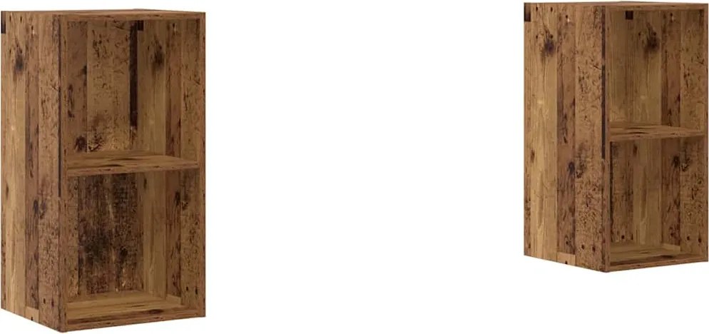 vidaXL Set comodă TV 2 pcs Lemn Vechi 37 x 37 x 72 cm Lemn compozit
