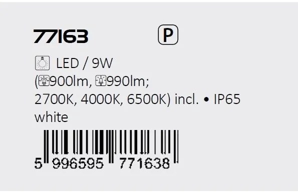 Aplica LED iluminat exterior ambiental, Protectie IP65 Urfa I alba