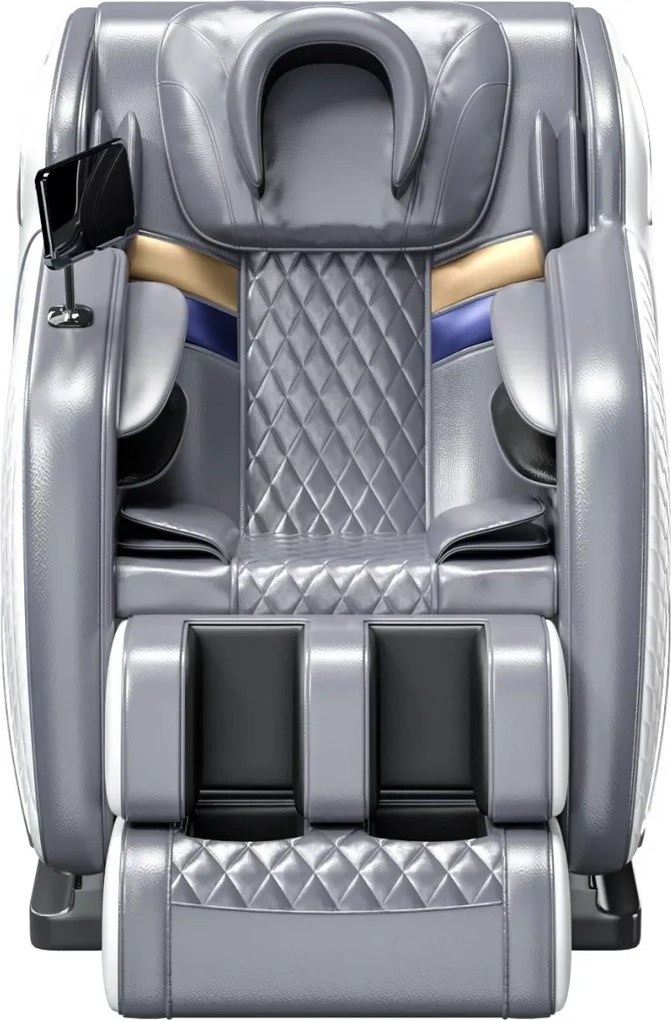 RESIGILAT- Fotoliu masaj IULIUS, Incalzire, Bluetooth, Display LCD, Ecran tactil color, Zero Gravity, 2 Boxe, Moduri Automate, Reglarea intensității masajului, Piele PU Premium, Gri