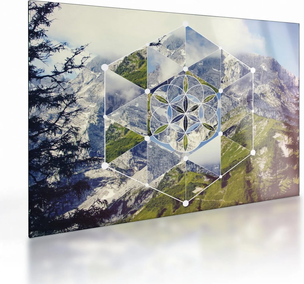 Tablou pe sticlă - Model geometric (70x50 cm)