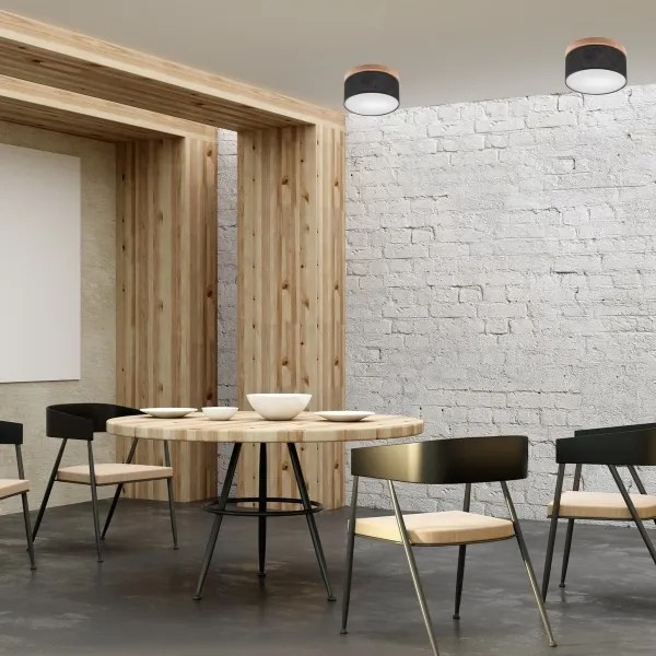 Plafonieră BELLADONNA Brilagi 1xE27/15W/230V d. 30 cm negru/stejar