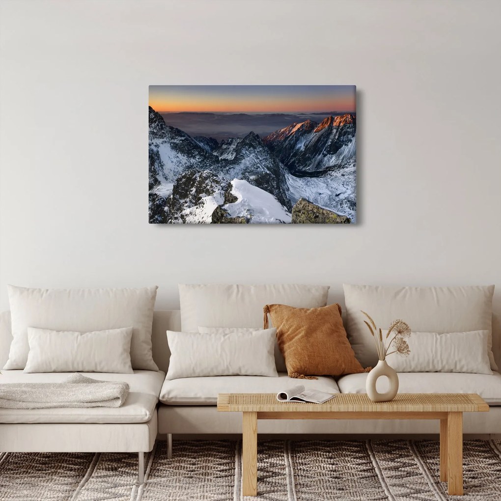 Tablou - Răsărit de soare în munți (90x60 cm)