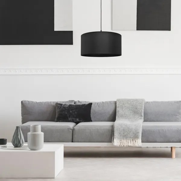 Lustră pe cablu ALBA 1xE27/15W/230V d. 40 cm neagră