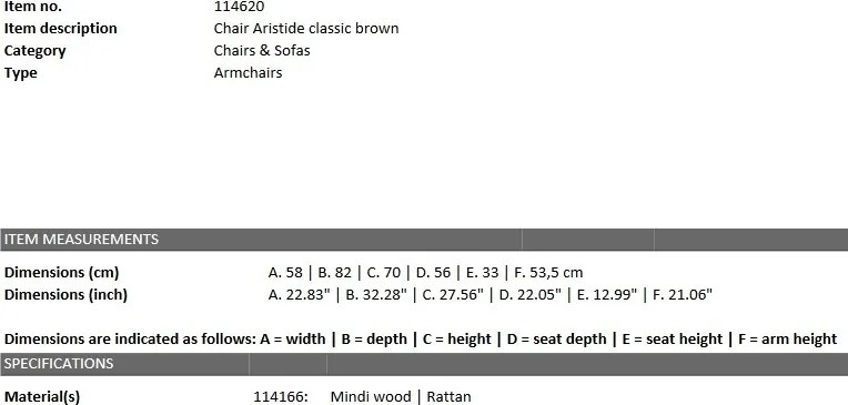 Fotoliu cu brate design vintage Aristide, maro 114620 HZ