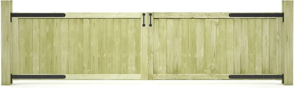 vidaXL Porți de grădină, 2 buc., 300 x 75 cm, lemn de pin tratat