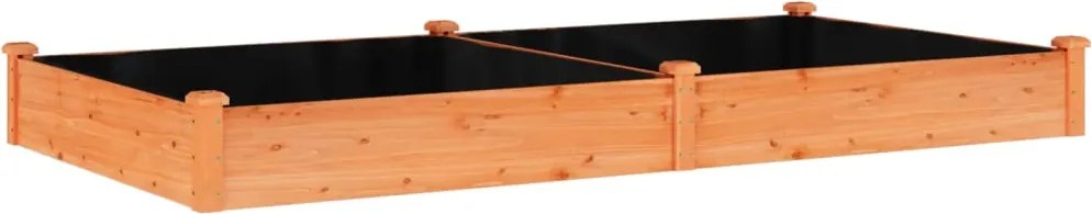 vidaXL Strat grădină înălțat cu căptușeală maro 240x120x25cm lemn brad