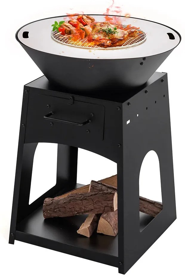 Grătar de grădină cu spațiu de depozitare