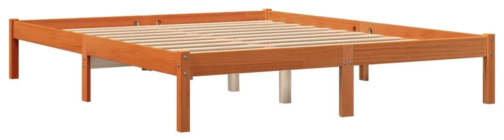 844863 vidaXL Cadru de pat, maro ceruit, 160x200 cm, lemn masiv de pin