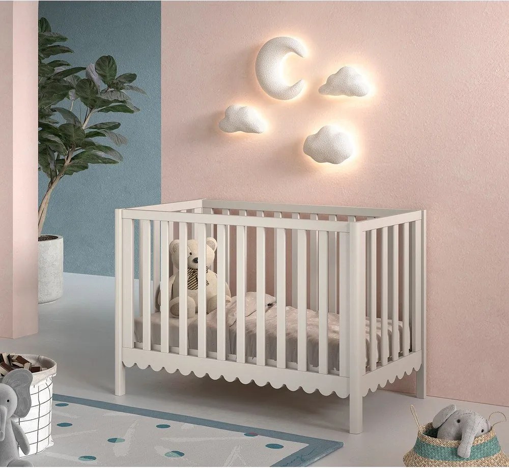 Pătuț bej din lemn de pin cu înălțime reglabilă 60x120 cm Swingo – Vipack