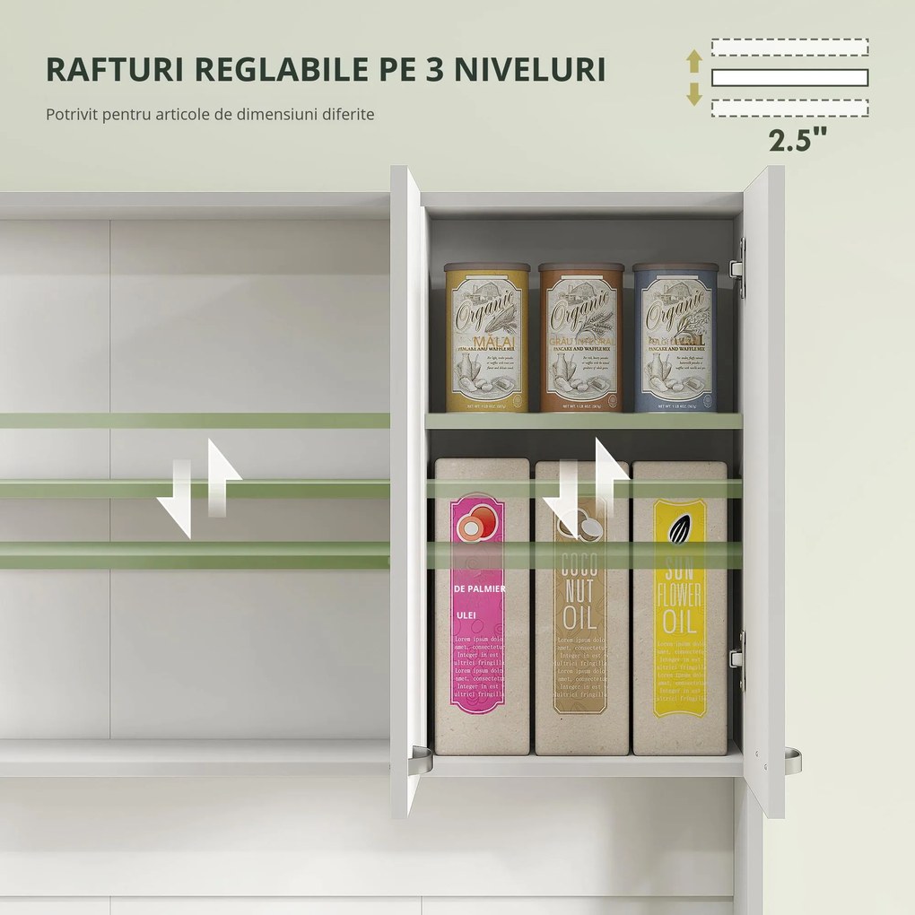 HOMCOM Dulap Suspendat de Bucătărie Albastru din Lemn Spațiu Amplu de Stocare 101x39x180cm Design Modern | Aosom Romania