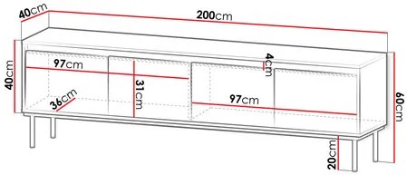 Dulap TV Gelean 4D (Alb + auriu) . Promo -17%. 1106218