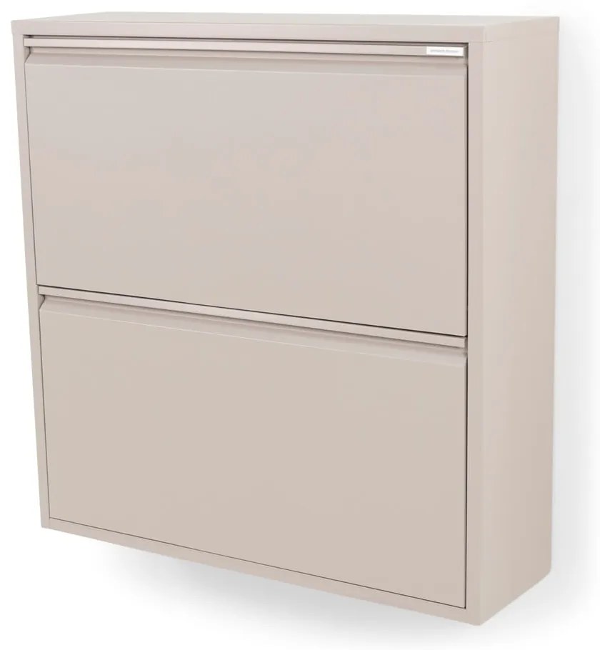 Pantofar taupe cu deschidere înclinată din metal 75x77,5x22,5 cm Billy – Spinder Design