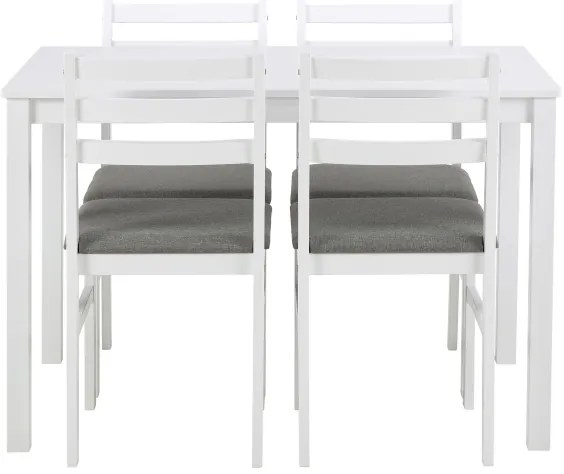 Set masă de dining cu 4 scaune EMILY, alb