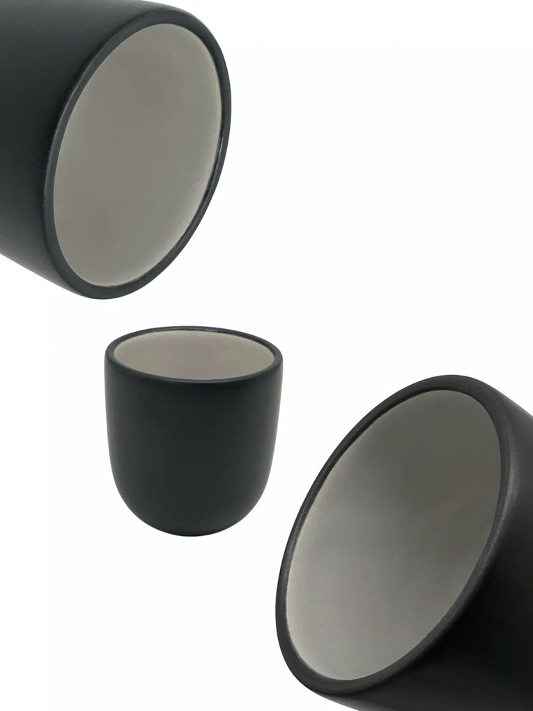 Pahar Cafea Novum Black Beauty 150ml (espresso lung cu lapte) Negru + Gri-Crem