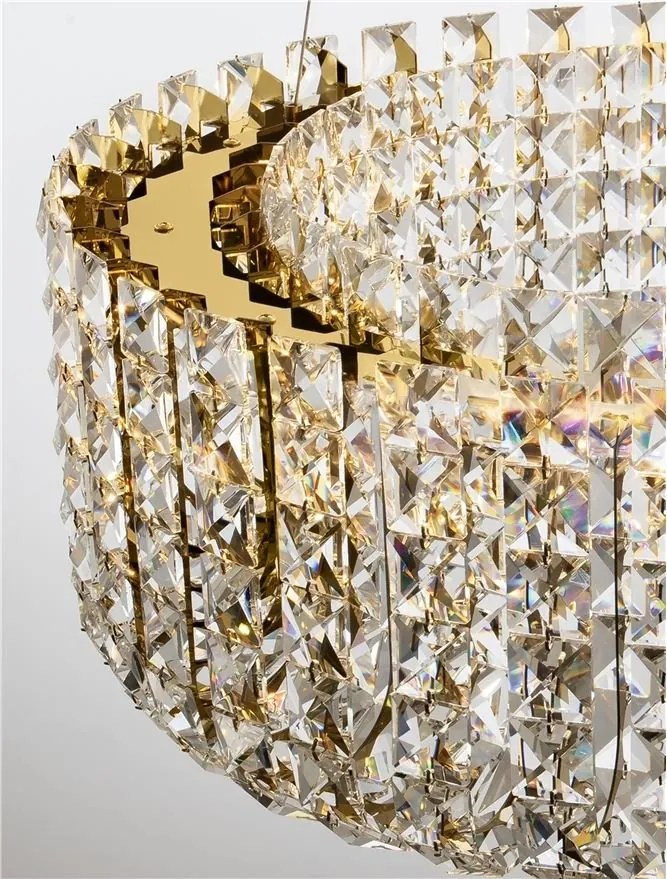 Lustra suspendata LED auriu, cristale sticla CELYSIA 60cm