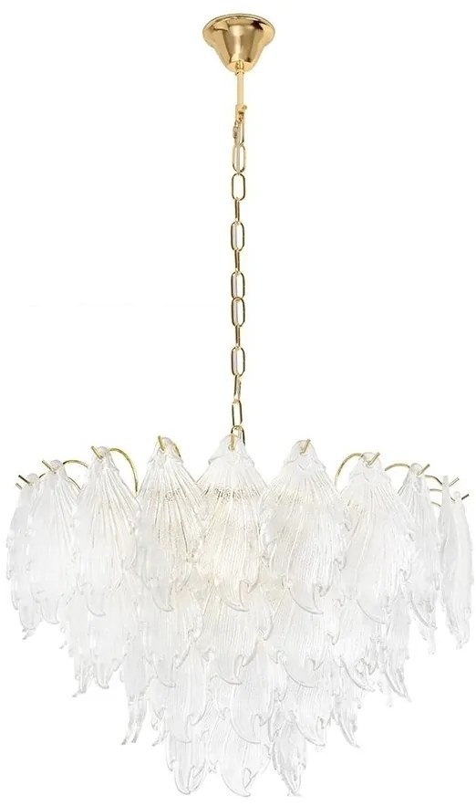 Lustra suspendata metal auriu si sticla SCARLETT 60