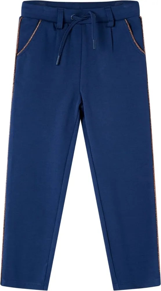vidaXL Pantaloni pentru copii cu șnur, bleumarin, 140
