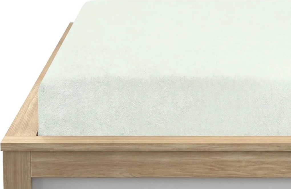 Cearșaf din fleece cu elastic MOLTON, mentol deschis, 90 x 200 cm