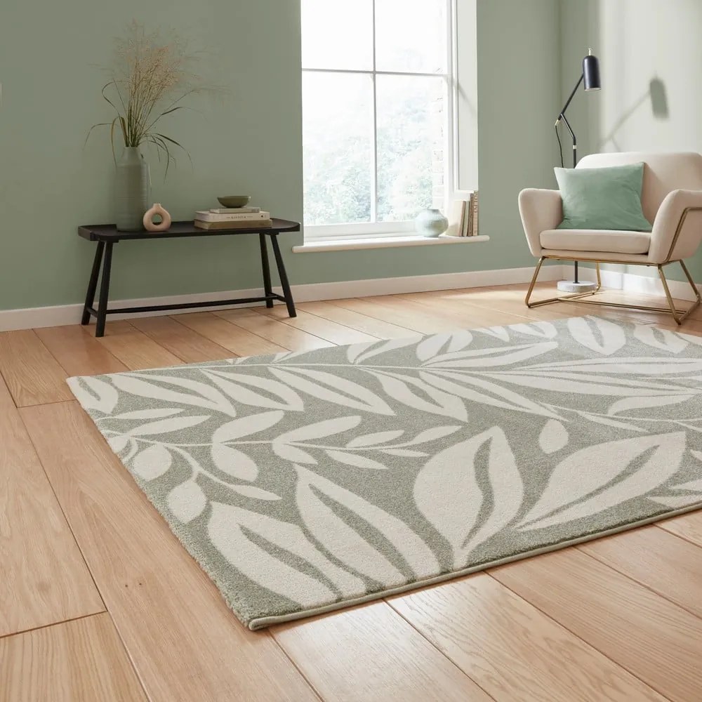 Covor verde deschis 160x230 cm Sorral Leaves – Catherine Lansfield
