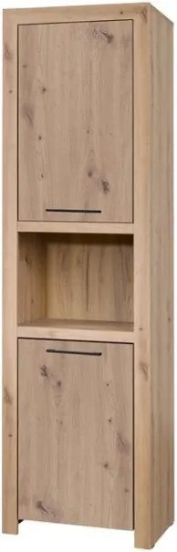 Dulap JANEZ – 58x40x200 cm – Stejar Artisan / Negru