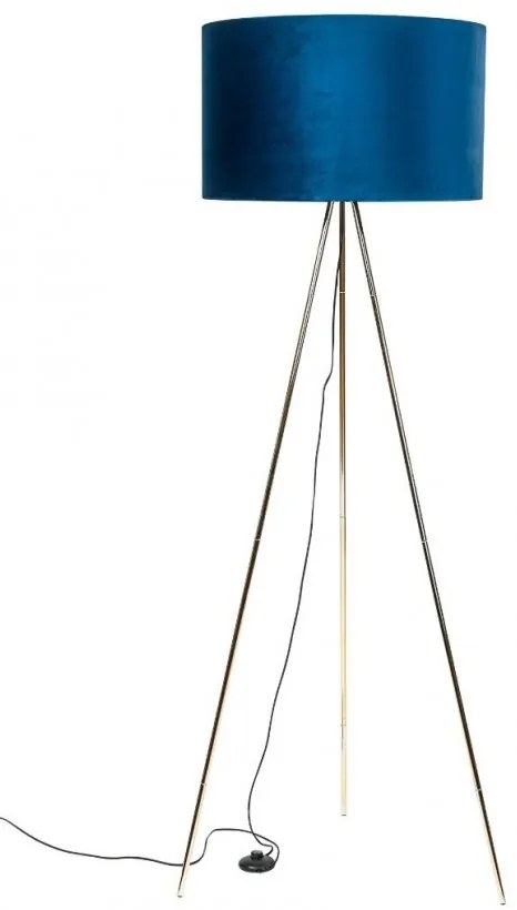 Lampadar cu trepied design modern INGA auriu/ albastru H06-GD-BL ZL