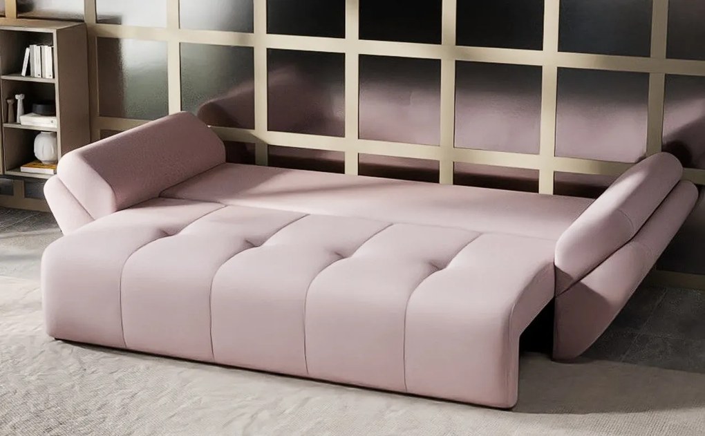 Canapea extensibilă dumonde cu ladă de depozitare si sezut confortabil din spuma high-density, Berlin Enjoy Flamingo 250x100 cm