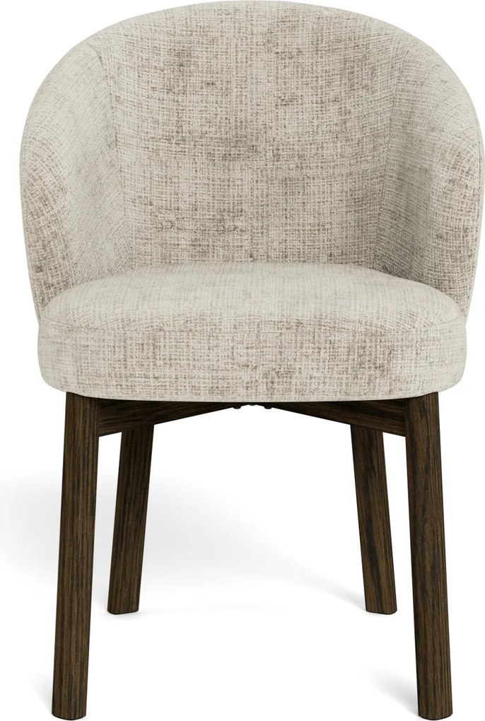 MAZZONI EXPORT DEBORA Bej (țesătură Juto 4)/cadru stejar afumat (nuanță de nuc) - SCAUN DE LEMN ADÂNC PENTRU LIVING SUFRAGERIE BIROU