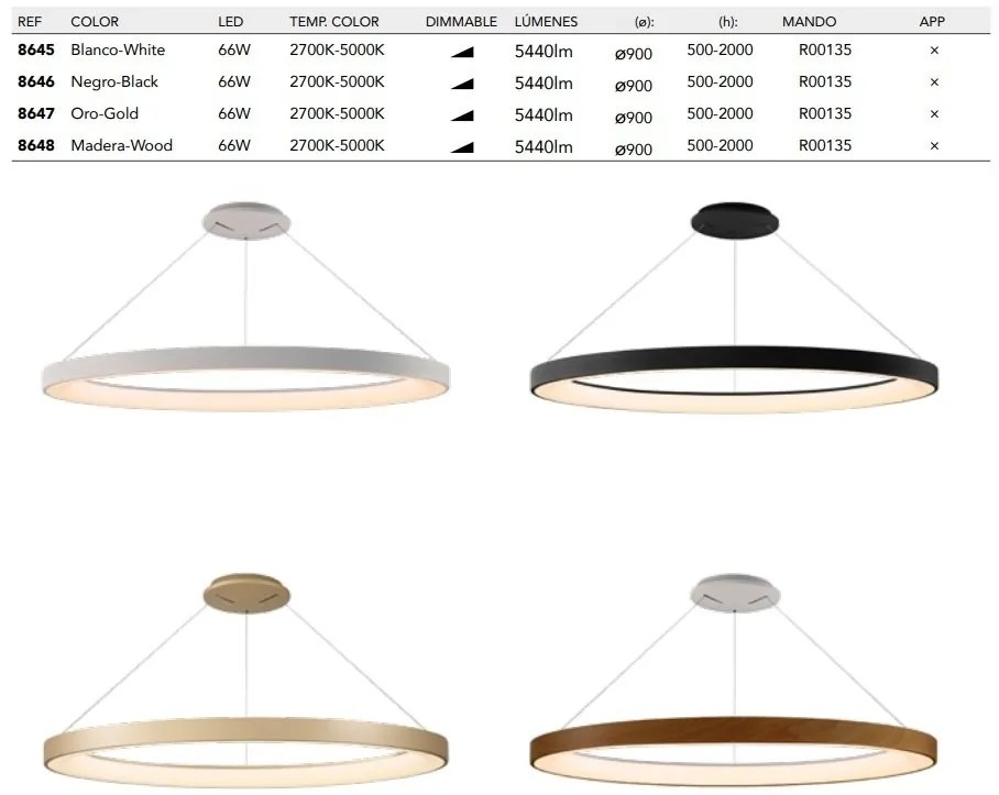 Lustra LED cu telecomanda design circular NISEKO II White 90cm