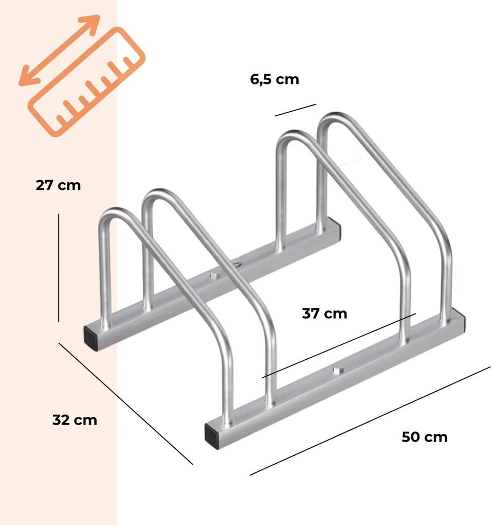 Suport pentru 2 biciclete BIKE, 50x32x27cm, argintiu Monzana