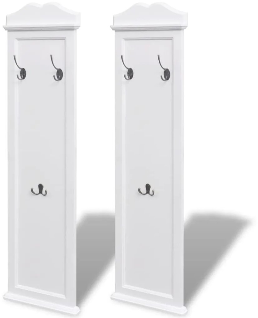 242437 vidaXL Cuiere de haine, 2 buc., alb