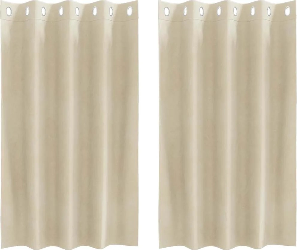 vidaXL Perdele opace 2 pcs Crem 140 x 140 cm Catifea