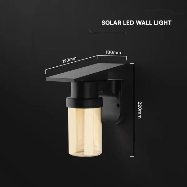 Lampă de perete LED Sol LED/3,7V 2700/3200/5000K IP54 1800 mAh negru/bej fumuriu + telecomandă