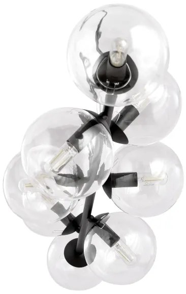 Lustră pe cablu ROSSI 8xE14/10W/230V negru/transparent