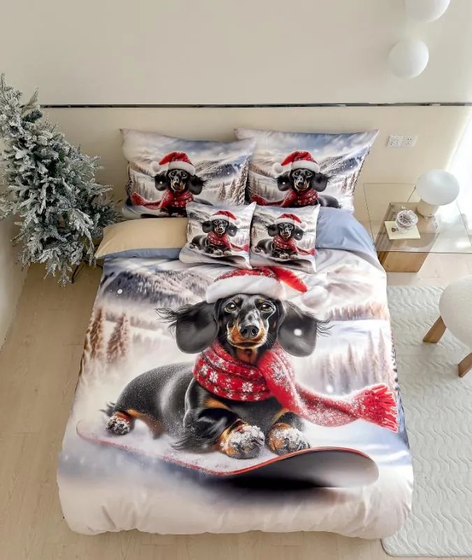 Lenjerie de pat 3D din microflanel FROSTY RIDER colorat + husa pentru perna 40x50 cm gratuit Dimensiune lenjerie de pat: 70 x 90 cm | 140 x 200 cm