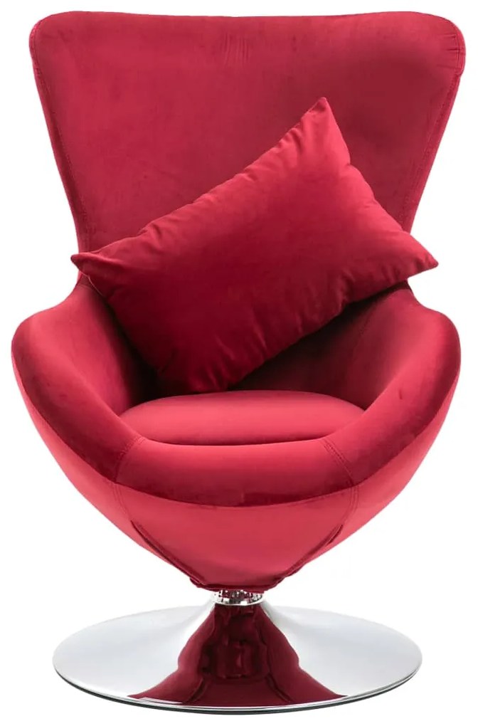 248466 vidaXL Scaun ou rotativ, cu pernă, roșu, catifea