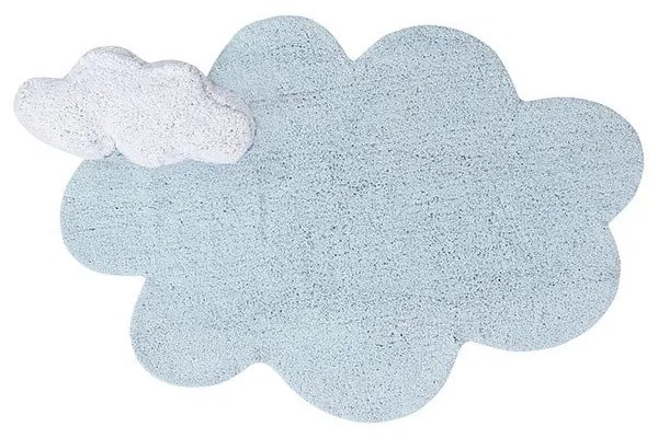 Covor pentru copii albastru deschis lavabil/țesut manual din bumbac 110x170 cm Puffy Dream – Lorena Canals