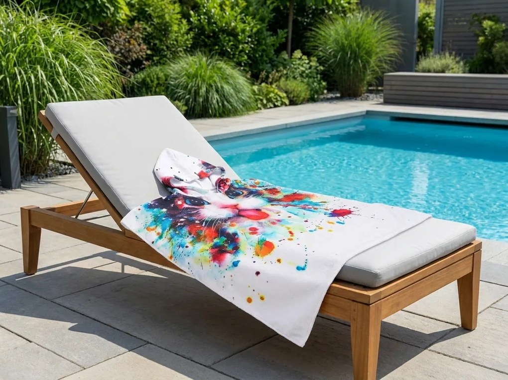 Poncho pentru copii PISICUTA colorat Dimensiune: 60 x 120 cm