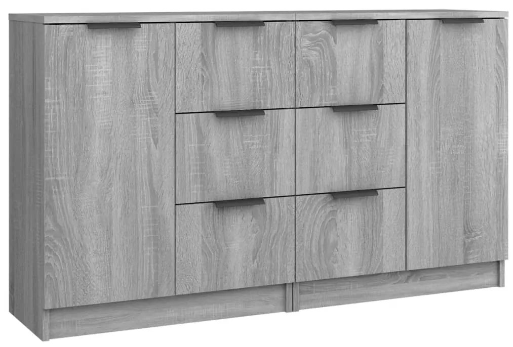 3115794 vidaXL Servante, 2 buc., sonoma gri, 60x30x70 cm, lemn prelucrat