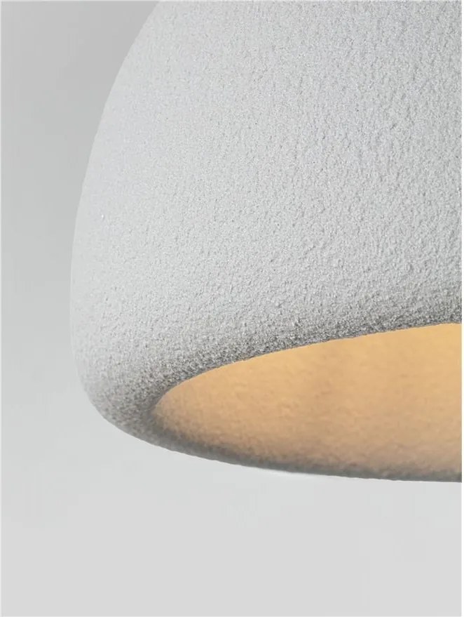 Lustra suspendata cu textura granulata Davo 43cm, gri piatra