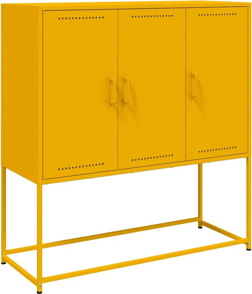 vidaXL Dulap înalt, galben muștar, 100,5x39x107 cm, oțel