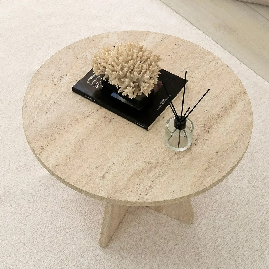 Măsuță de conferință Mushroom Travertine