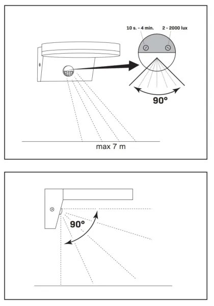 Aplică LED de exterior cu senzor TESA LED/10W/230V IP54 negru