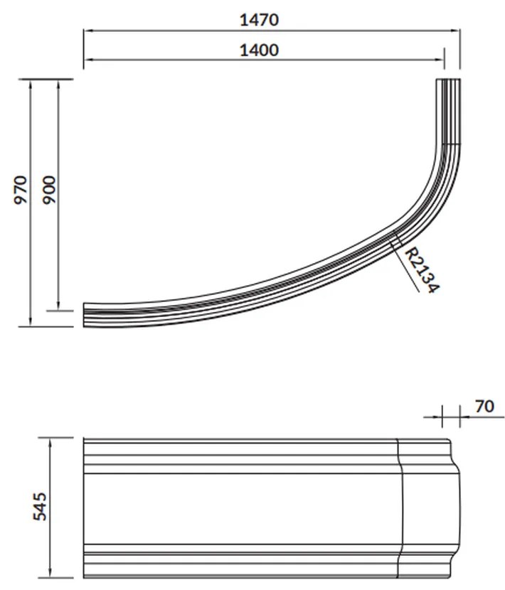 Masca frontala cada 140 cm, orientare stanga dreapta, Cersanit Joanna New