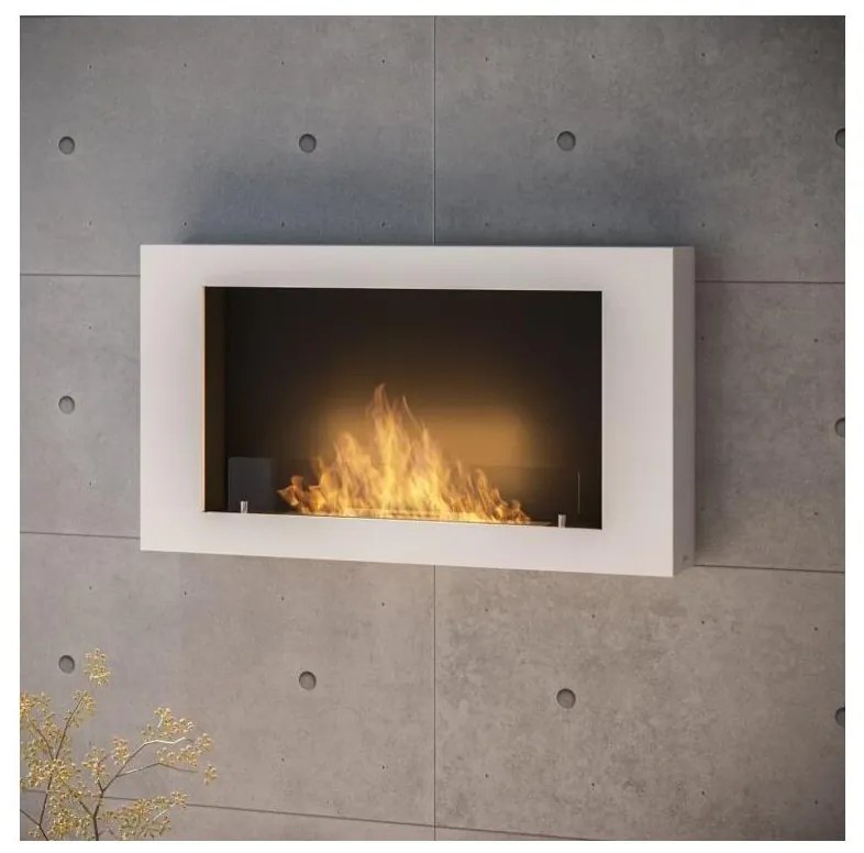 Șemineu BIO de perete InFire 100x56 cm 3kW alb