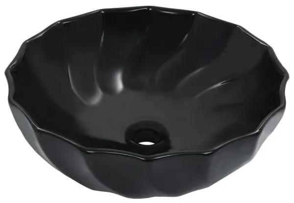 Chiuvetă de baie, negru, 46 x 17 cm, ceramică
